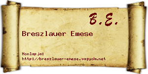 Breszlauer Emese névjegykártya